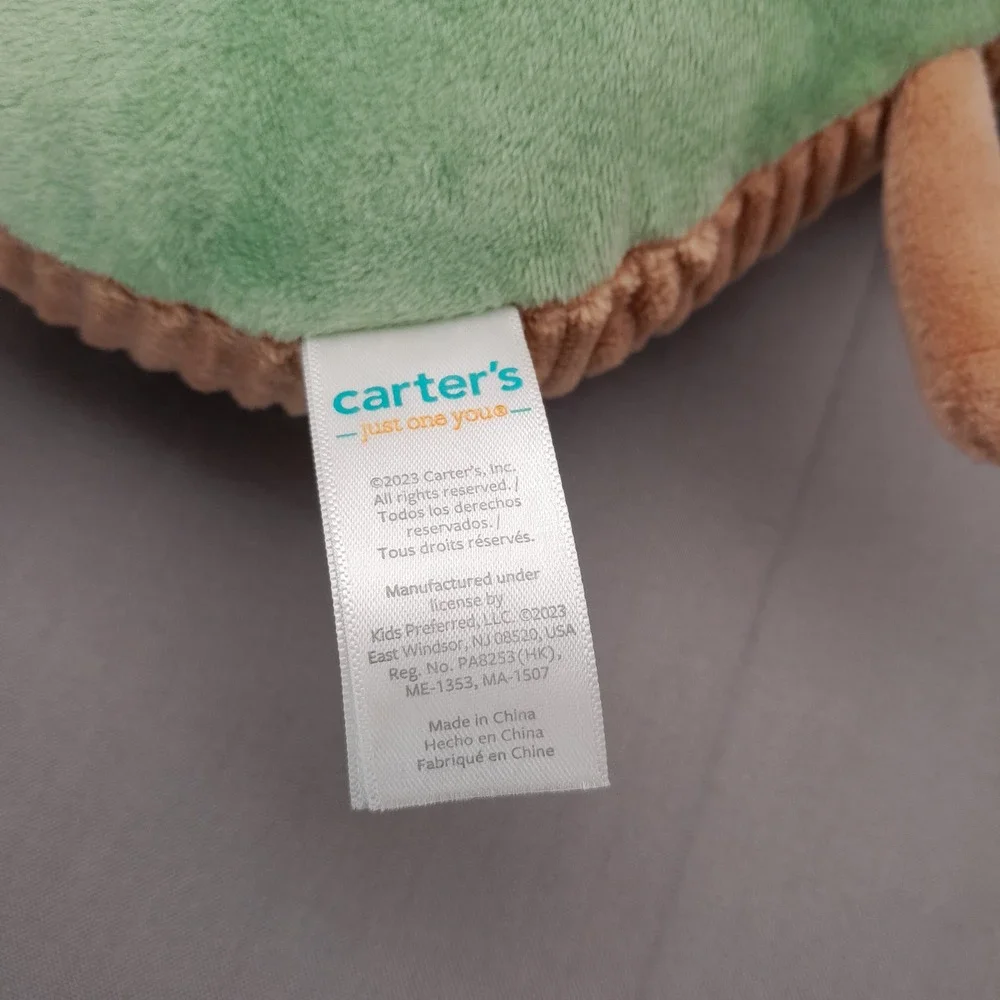 Carters Just One You Avocado Plush Stuffed Animal Green Tan Corduroy 25242